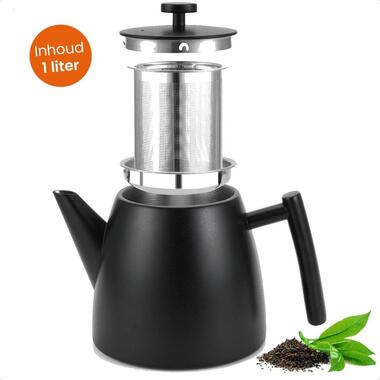 Goliving Theekan met Filter - 1 Liter - Zwart product