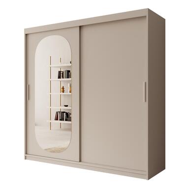 Meubella - Kledingkast Bodhi - Beige - 200 cm - Met spiegel product