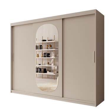 Meubella - Kledingkast Bodhi - Beige - 250 cm - Met spiegel product
