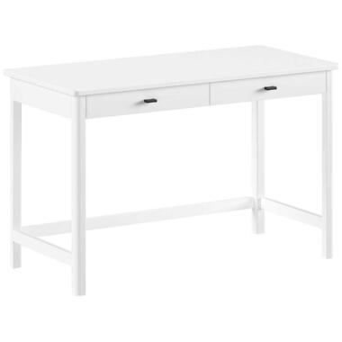 Bureau Forrest - 120x60x77cm - met twee lades - wit beukenhout