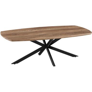 Salontafel Aziz - 130x70x42.5cm - deens ovaal - mangohout/zwart