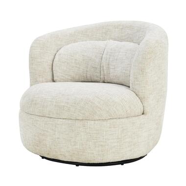 Fauteuil Crème Stof/Staal - Draaibaar - 85x84x76cm - Britt