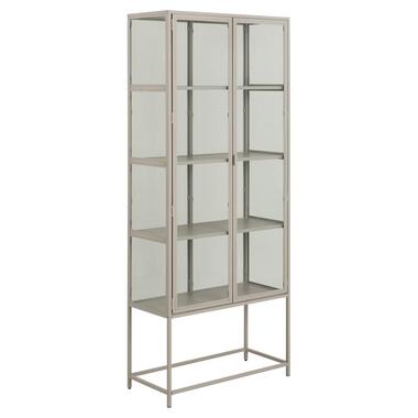 Vitrinekast - Grijs - 77x35x186cm - Varven product