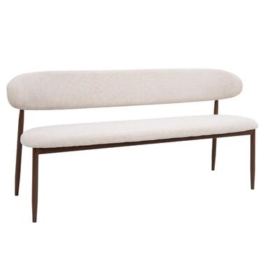 Eetkamerbank - Beige/Walnoot - 160x55x77cm - Alexia product