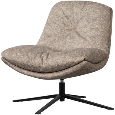 WOOOD Arve Draaifauteuil - Bedrukte Stof - Naturel Melange - 86x82x87 product