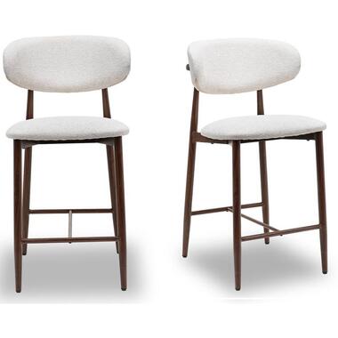 Furnihaus - Barkrukken set van 2 - Celia - Beige Walnoot product
