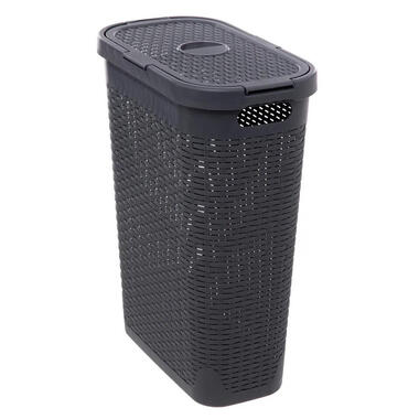 5Five Wasmand deksel Rotan - donkergrijs - kunststof - 40L product