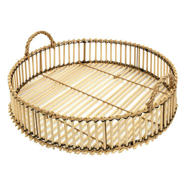 Home Deco Factory dienblad van bamboe - Rond - 40 x 6 cm product