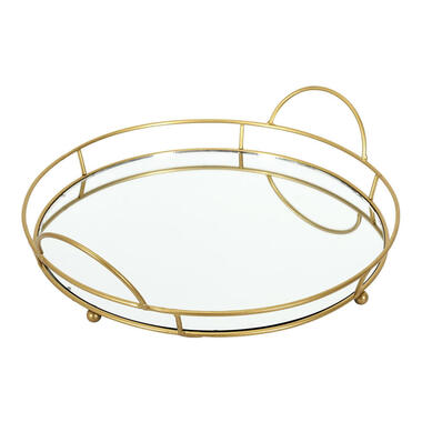 Home Deco Factory dienblad van spiegel glas - Rond - 34 x 4 cm product
