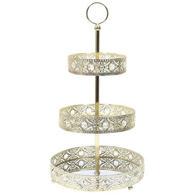 Home Deco Factory Etagere 3 laags - goud - metaal - 25 x 46 cm product