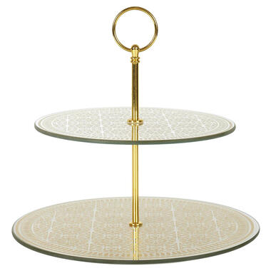 Home Deco Factory Etagere 2 laags - goud - glas - 25 x 25 cm product
