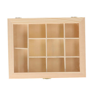 Concorde Theedoos - 11-vaks - naturel - hout - 23 x 18 x 5 cm product