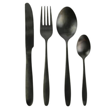 Home Deco Factory Bestekset - 16 delig - zwart - RVS - 4 personen product