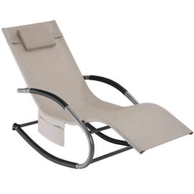 tectake Ligstoel Taya, ergonomisch, schommelfunctie, Beige product