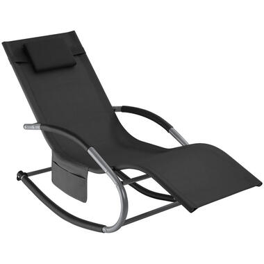 tectake Ligstoel Taya, ergonomisch, schommelfunctie, Zwart product