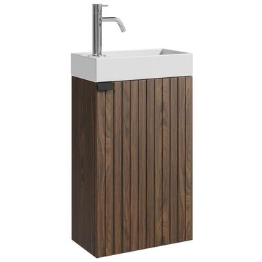 Badplaats Toiletmeubel Bosco 40 x 22 cm - Walnoot - Fonteinmeubel met Wastafel product