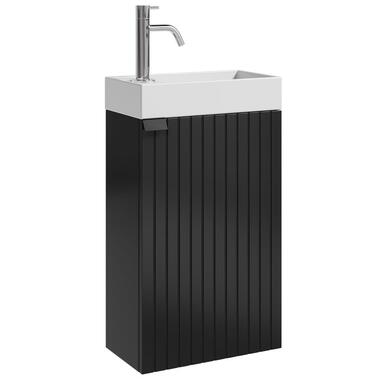 Badplaats Toiletmeubel Bosco 40 x 22 cm - Mat Zwart - Fonteinmeubel met Wastafel product