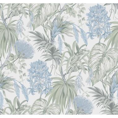 Sanders & Sanders behang - tropische bladeren - blauw en groen product