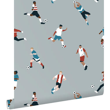 ESTAhome behang - voetbalspelers - lichtblauw - 50 x 900 cm - 131555 product