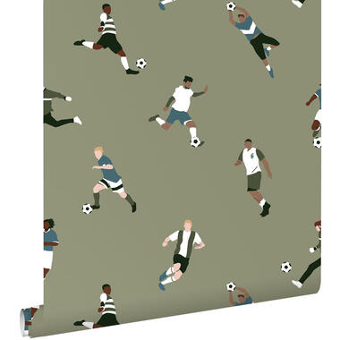 ESTAhome behang - voetbalspelers - donkergroen - 50 x 900 cm - 131554 product