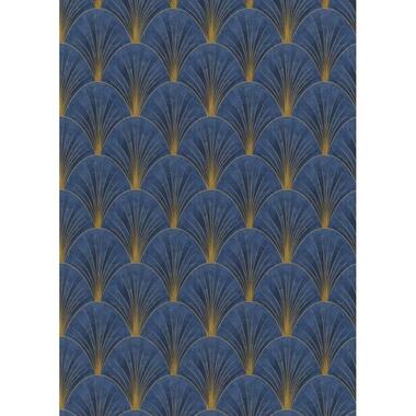 Erismann behang - art deco bogen - blauw en goud - 53 cm x 10.05 m - 662377 product