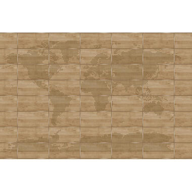 Sanders & Sanders fotobehang - wereldkaart - bruin - 424 x 280 cm - 640944 product
