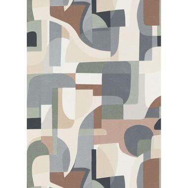 Erismann behang - geometrische vormen - grijs, bruin en beige - 53 cm x 10.05 m product