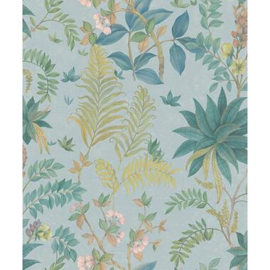 Sanders & Sanders behang - tropische bladeren - blauw, groen en geel product