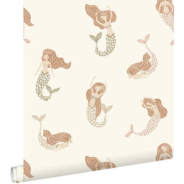 ESTAhome behang - zeemeerminnen - groen, oudroze en terracotta - 50 x 900 cm product