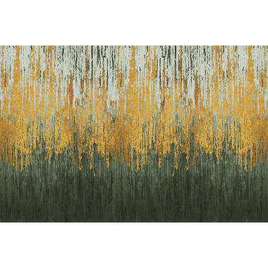 Sanders & Sanders fotobehang - steen - goud en donkergroen - 424 x 280 cm product