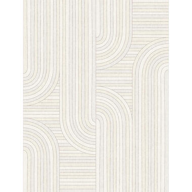 Sanders & Sanders fotobehang - grafische lijnen - beige - 212 x 280 cm - 640869 product