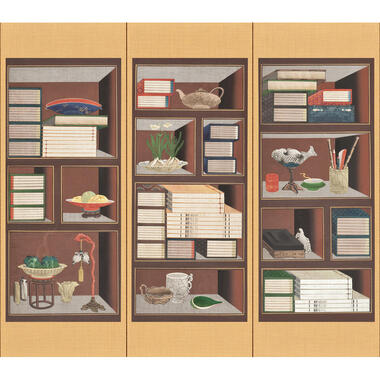 Sanders & Sanders fotobehang boekenkast meerkleurig - 318 x 280 cm