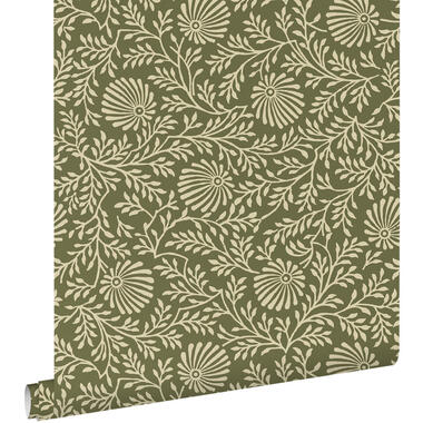 ESTAhome behang - vintage bloemen - olijfgroen - 50 x 900 cm - 131514 product