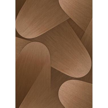 Erismann behang - 3D grafisch motief - terracotta bruin - 53 cm x 10.05 m product