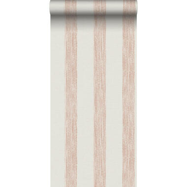 Sanders & Sanders behang - geschilderde strepen - roze en wit - 53 cm x 10,05 m product