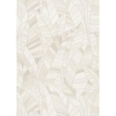 Erismann behang - tropische bladeren - beige en gebroken wit - 53 cm x 10.05 m product
