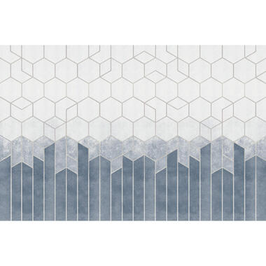 Sanders & Sanders fotobehang - geometrische vormen - blauw - 424 x 280 cm product