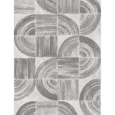 Sanders & Sanders fotobehang - grafische lijnen - donkergrijs - 212 x 280 cm product