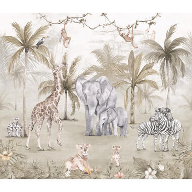 Sanders & Sanders fotobehang - jungle dieren - bruin en meerkleurig product