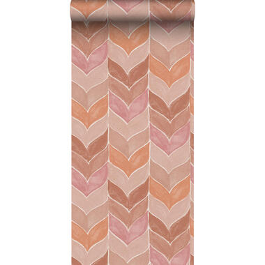 Sanders & Sanders behang - grafisch motief - terracotta roze - 53 cm x 10,05 m product
