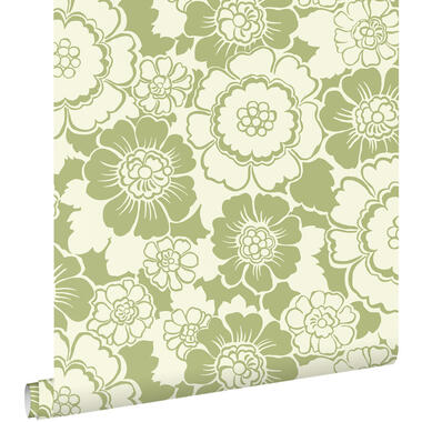 ESTAhome behang - retro bloemen - groen - 50 x 900 cm - 131525 product