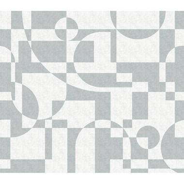 Sanders & Sanders fotobehang - geometrische vormen - lichtblauw - 318 x 280 cm product