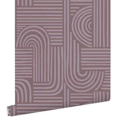 ESTAhome behang - grafisch 3D motief - mauve paars - 50 x 900 cm - 131487 product