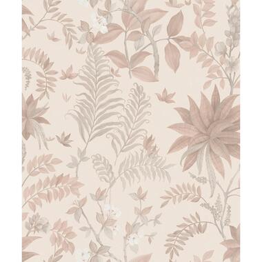 Sanders & Sanders behang - tropische bladeren - licht terracotta en beige product