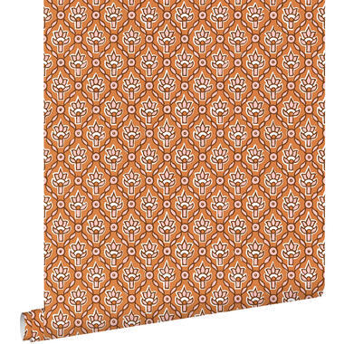 ESTAhome behang - vintage bloemen - oranje en roze - 50 x 900 cm - 131542 product