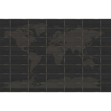 Sanders & Sanders fotobehang - wereldkaart - donkerbruin - 424 x 280 cm - 640945 product