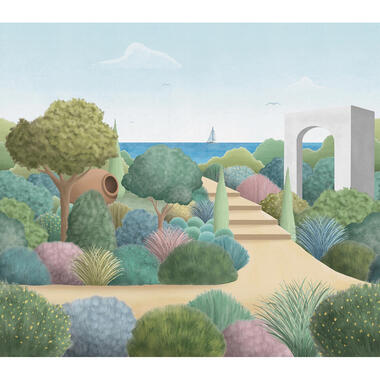 Sanders & Sanders fotobehang landschap met water meerkleurig - 318 x 280 cm