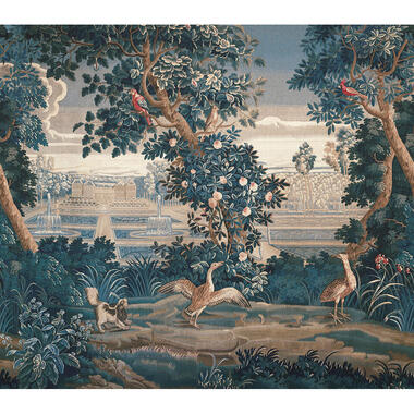 Sanders & Sanders fotobehang - bosrijk landschap - blauw - 318 x 280 cm - 640826 product