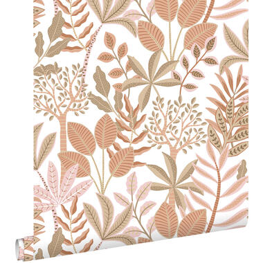 ESTAhome behang - bladeren - terracotta, bruin en roze - 50 x 900 cm - 131491 product