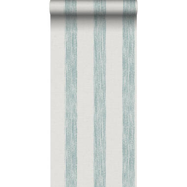 Sanders & Sanders behang - geschilderde strepen - blauwgroen en wit product